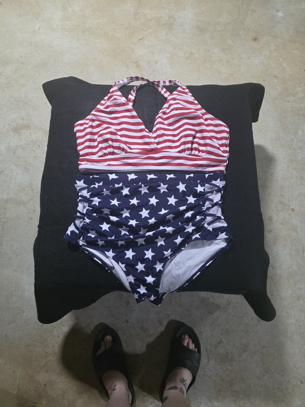 Patriotic Striped Two -Piece Swimsuit